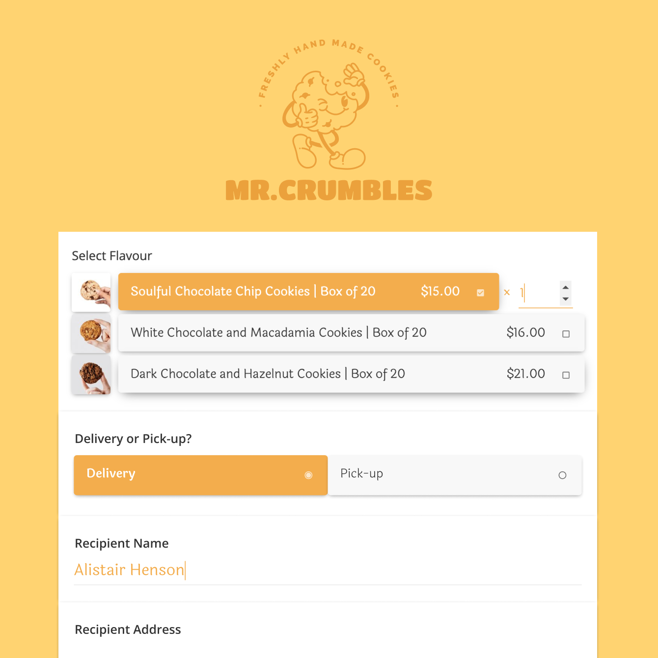 Capturing data with Paperform's order forms.